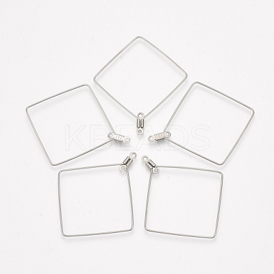 Tarnish Resistant 304 Stainless Steel Wire Pendants STAS-S103-10-1