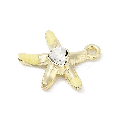 Rack Plating Alloy Enamel Rhinestone Pendants PALLOY-R151-41G-01-1