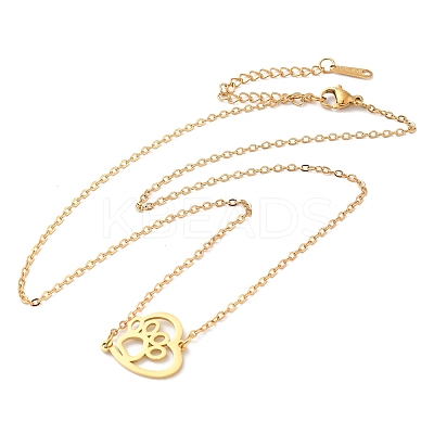 304 Stainless Steel Pendant Necklaces with Cable Chains LS-NJEW-P283-02G-1
