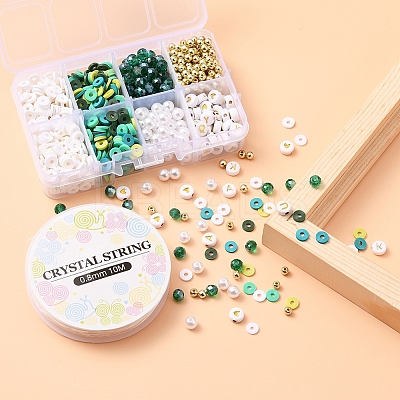 DIY Letter & Imitation Pearl & Heishi Beads Bracelet Making Kit DIY-YW0005-23A-1