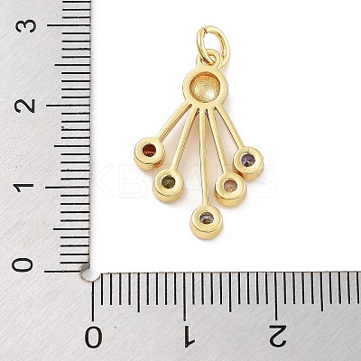 Rack Plating Brass Micro Pave Cubic Zirconia Pendants KK-Z071-74G-02-1