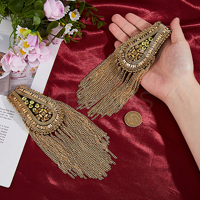 2Pcs Iron & Glass Epaulettes Costume Accessories DIY-FH0009-04A-1