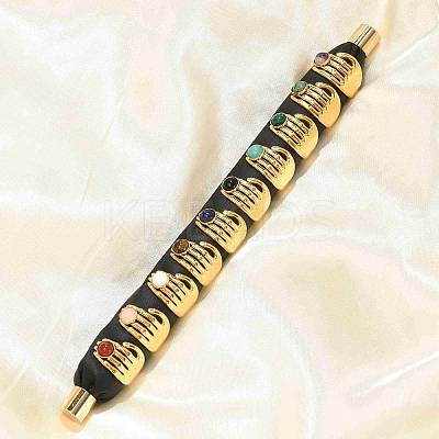 Natural Gemstone Finger Rings RJEW-K290-10G-1