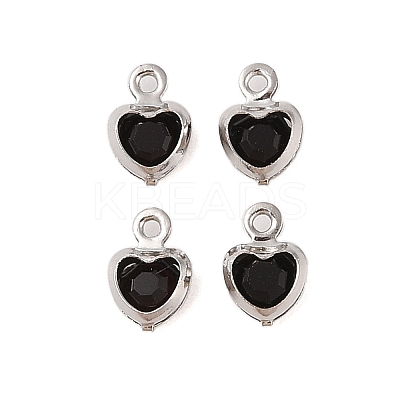 Heart Rack Plating Brass Glass Pendants KK-S385-01P-01-1