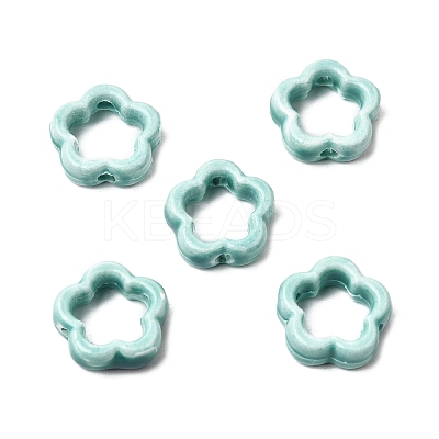 Flower Hollow Glazed Porcelain Bead Frame PORC-A034-09A-1
