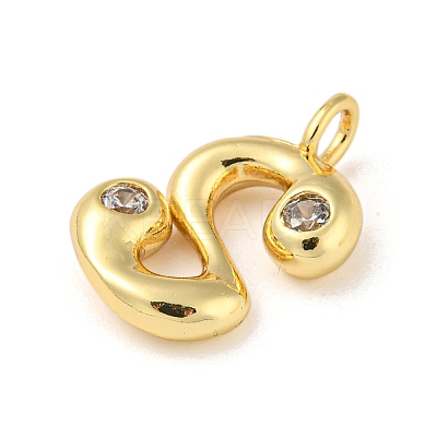 Rack Plating Brass Micro Pave Cubic Zirconia Pendants KK-A200-24G-S-1