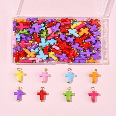 100Pcs Acrylic Pendant PALLOY-FS00039-01-1