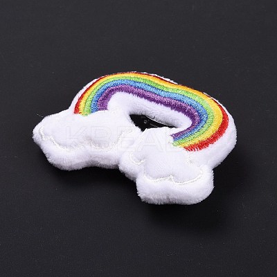 Rainbow with Cloud Cotton & Non-Woven Fabric Brooch LS-JEWB-A003-01-1