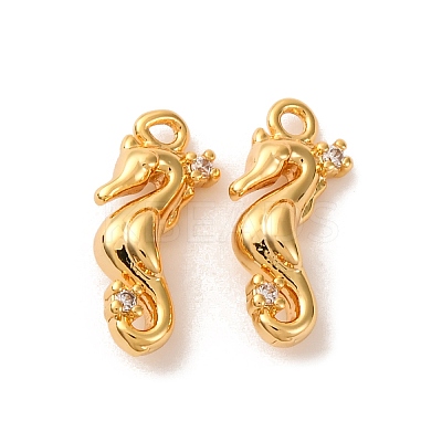 Brass Micro Pave Cubic Zirconia Pendants KK-K382-44G-1