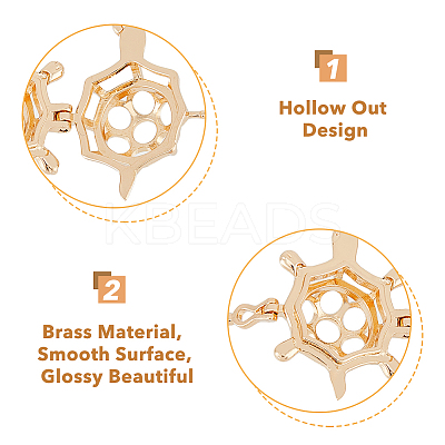 HOBBIEASY 5Pcs 5 Colors Brass Bead Cage Pendants KK-HY0001-57-1