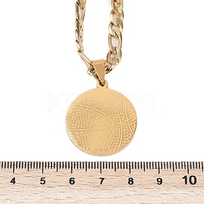 Basketball 201 Stainless Steel Pendant Necklaces for Men Women LS-NJEW-K283-21G-1