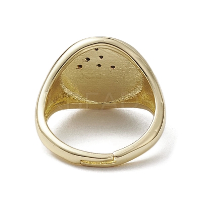 Brass with Cubic Zirconia Adjustable Rings RJEW-K257-57G-1