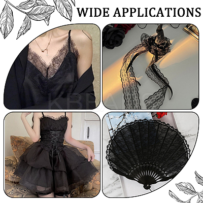 Flower Polyester Lace Edge Trim Ribbon SRIB-WH20020-029-1
