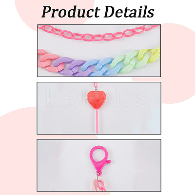 2Pcs 2 Colors Acrylic Two Layers Chain Belts AJEW-GF0011-19A-1