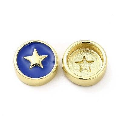 Brass Enamel Beads KK-E068-VB454-1-1