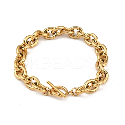 304 Stainless Steel Cable Chain Bracelets for Women BJEW-C129-08A-G-1