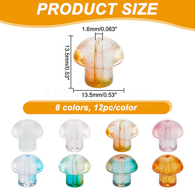 96Pcs 8 Colors Transparent Glass Beads GLAA-GO0001-01-1