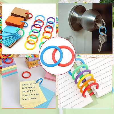 120Pcs 6 colors Plastic Loose Leaf Book Binder Rings KY-CP0001-25B-1