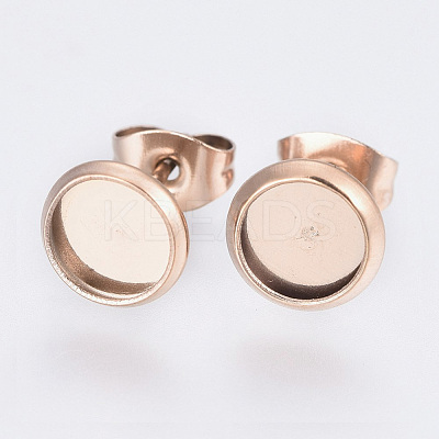 Ion Plating(IP) 304 Stainless Steel Stud Earrings Settings X-STAS-E117-13RG-1