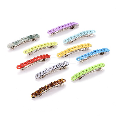 Opaque Acrylic Twist Chains Hair Barrettes PHAR-JH00076-1