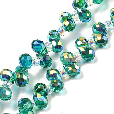 Electroplate Transparent Glass Beads Strands X-EGLA-P052-01A-AB06-1