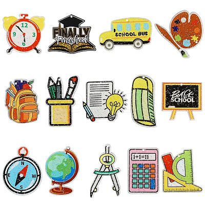 28Pcs 14 Styles Teachers' Day Double-sided Printed Acrylic Pendants OACR-CJ0002-13-1