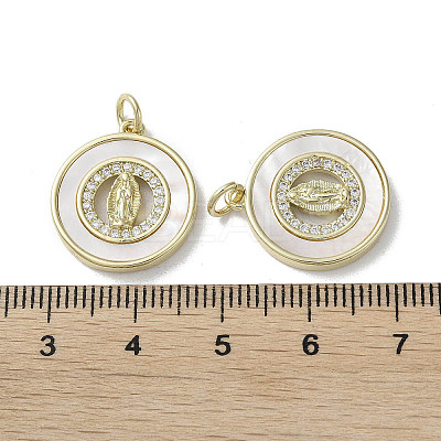 Brass Micro Pave Cubic Zirconia Pendants KK-G485-19E-G-1