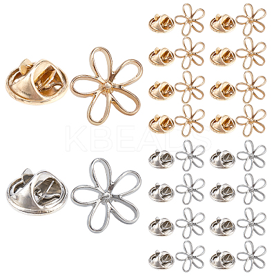 20Pcs 2 Colors Allloy Anti-glare Lapel Pins Brooches JEWB-AR0001-24B-1