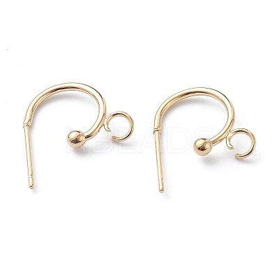304 Stainless Steel Half Hoop Earrings STAS-Z028-B02-G-1