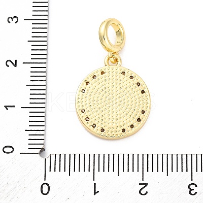 Brass Clear Cubic Zirconia European Dangle Pendants KK-D325-28G-06-1