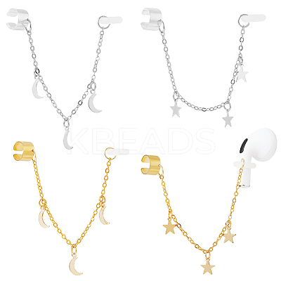 Silicone & Brass Earphone Chains HJEW-OC00027-1