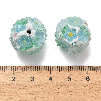 Polymer Clay Rhinestone Beads with Resin X-RESI-Z045-07-1
