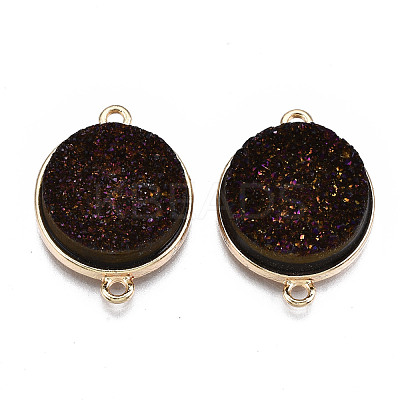 Natural Druzy Agate Links Connectors G-T131-86D-1