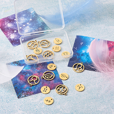 24Pcs 304 Stainless Steel Pendants STAS-TA0001-30G-1