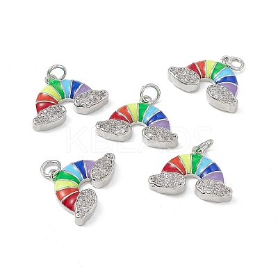Brass Micro Pave Cubic Zirconia Charms KK-E068-VB433-1