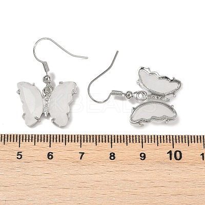 Natural Mixed Stone Brass Dangle Earrings EJEW-M081-01P-1