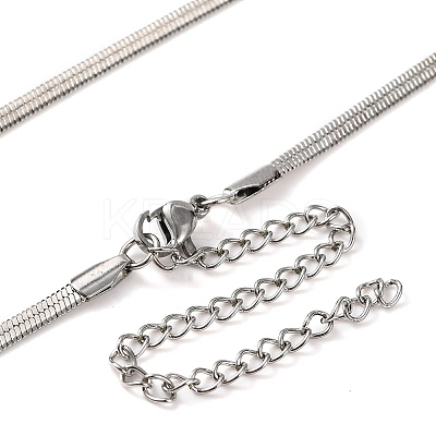 304 Stainless Steel Rhinestone Snake Chain Evil Eye Pendant Necklaces NJEW-K273-02P-1
