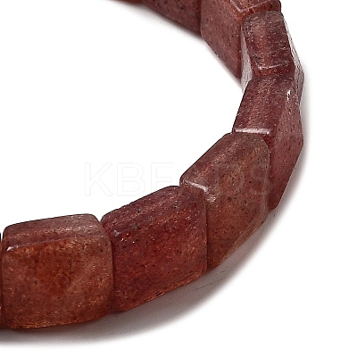 Natural Strawberry Quartz Beads Stretch Bracelets for Women Men BJEW-C097-06-08-1