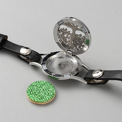 Leather & Alloy Watch Bands AJEW-WH0248-692P-03-1