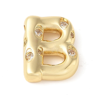 Brass Micro Pave Clear Cubic Zirconia Pendant KK-Z046-01G-B-1
