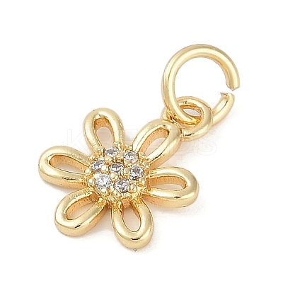 Rack Plating Brass Micro Pave Cubic Zirconia Pendants KK-H509-22G-01-1