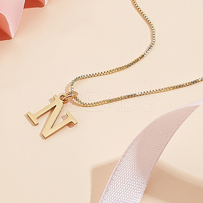 1pc 304 Stainless Steel Letter Pendant Necklaces NJEW-LP0001-38N-G-1