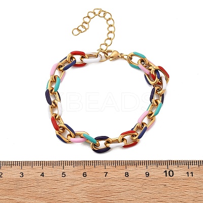 304 Stainless Steel Cable Chains Bracelets BJEW-P351-03G-1