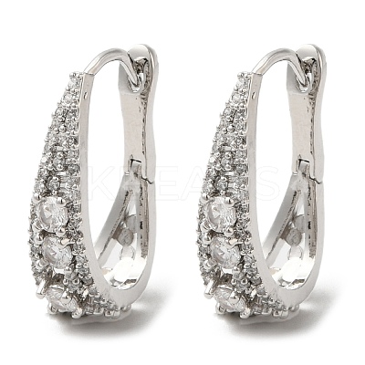 Teardrop Rack Plating Brass Micro Pave Cubic Zirconia Hoop Earrings EJEW-A027-07P-1