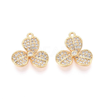 Brass Micro Pave Cubic Zirconia Pendants KK-N263-53G-1