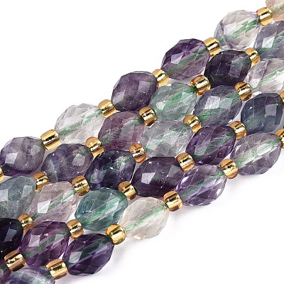 Natural Colorful Fluorite Beads Strands G-N342-35-8x6-11-1