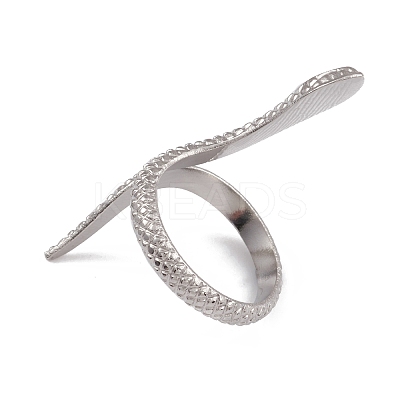Tarnish Resistant 304 Stainless Steel Snake Open Cuff Ring Findings RJEW-G285-25P-1