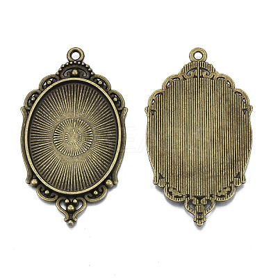 Tibetan Style Alloy Pendant Cabochon Settings LS-X-TIBEP-R304-016AB-LF-1