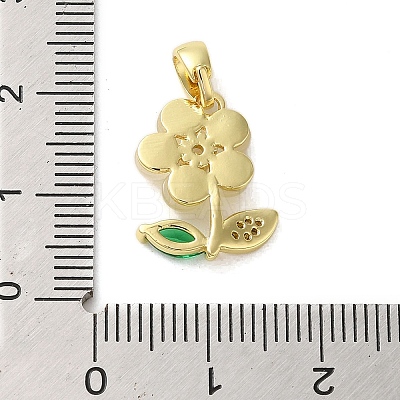 Brass Micro Pave Cubic Zirconia Pendants KK-E105-02G-1