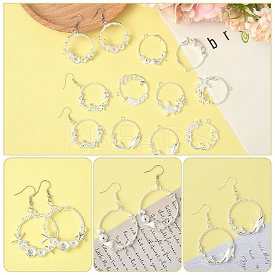 12Pcs 6 Style Alloy Open Back Bezel Pendants FIND-YW0007-36-1
